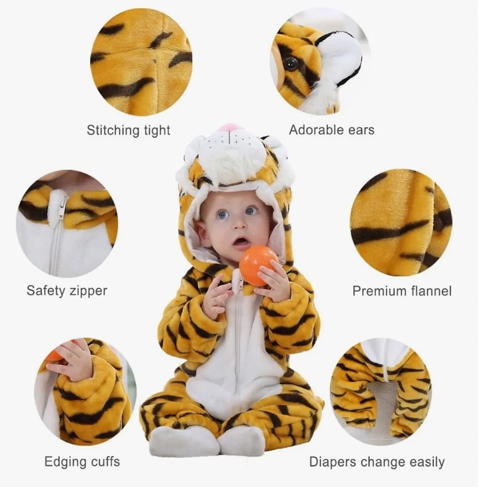 Tiger Striped Baby Onesie Costume super soft nwt 110 or size 4